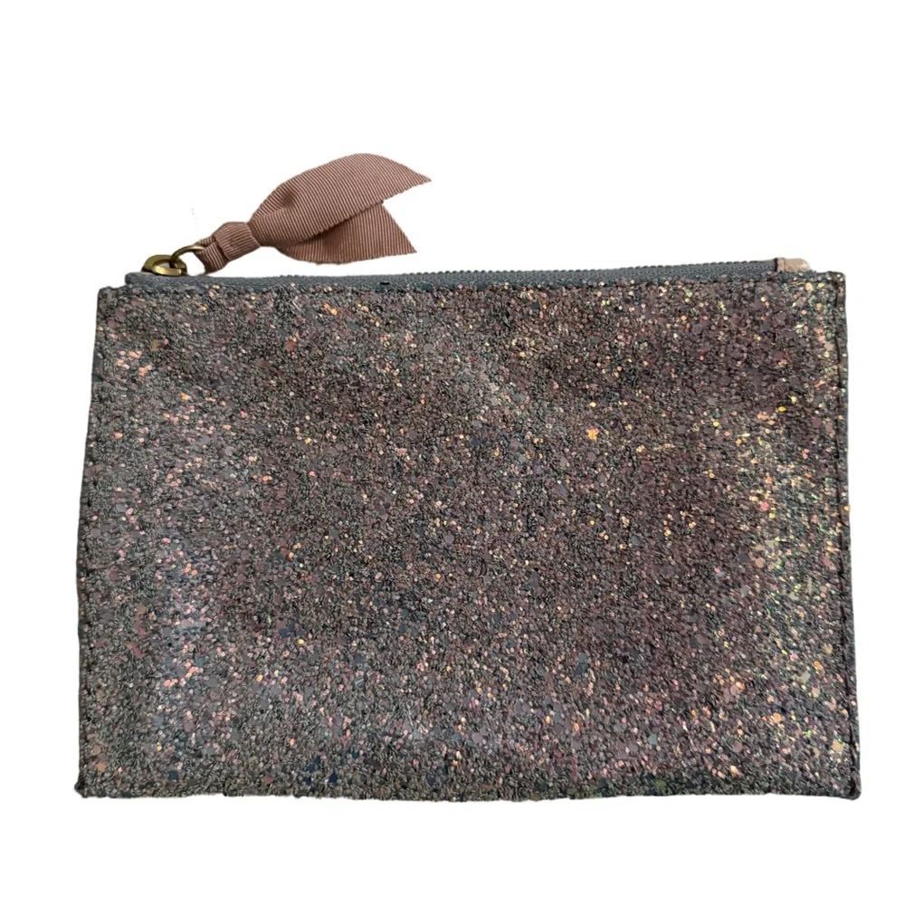 J. Crew Glitter Zipper Pouch
